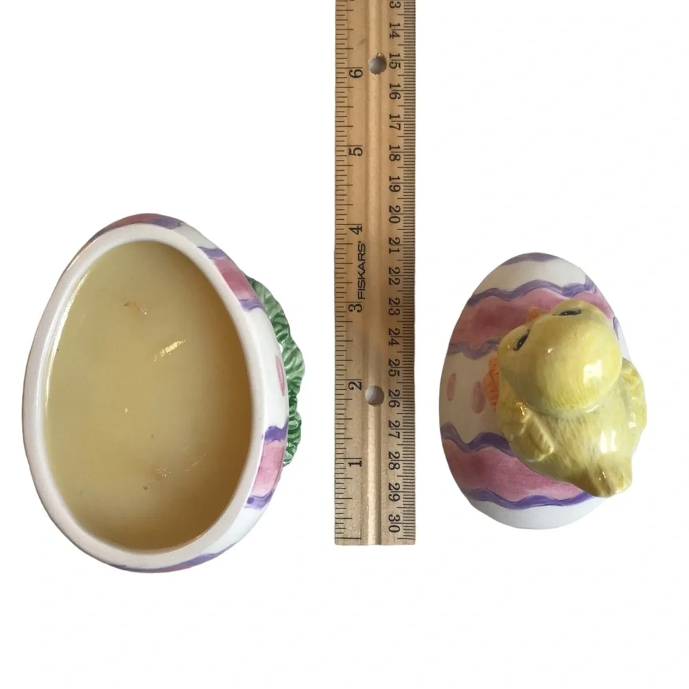 Vintage Fitz And Floyd Candle Easter Ceramic Yellow Chick Egg Scented Spring - Picture 2 of 6